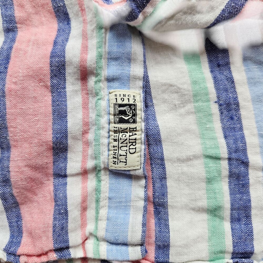 J Crew Slim Shirt Mens XL Striped Baird McNutt 100% Irish Linen Long Sleeve - Picture 5 of 11